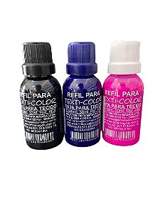 kit Tinta De Carimbo Para Tecido 30 Ml Magifix