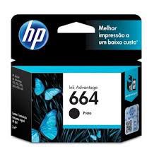 CARTUCHO HP 664 PRETO PARA IMP HP 1115/2134/2136/2676/3636/3776/3786/3788/3790/3836/4536/4676/5076/5276