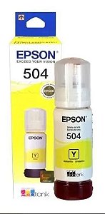 TINTA EPSON 504 YELLOW Refil para Epson Ecotank  504 - L6161 L4150 L4160 L4260 L6191 L6171.  original