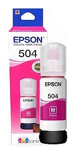 Refil para Epson Ecotank magenta 504 - T504320AL L6161 L4150 L4160 L4260 L6191 L6171.  original
