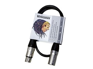 Cabo Para Microfone Emborrachado 1 Metro Mpbe1 Wireconex