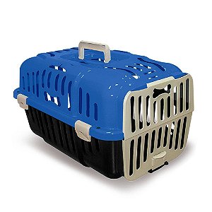 Caixa de Transporte Gato Cachorro Pequeno Porte N1 Azul (01599)