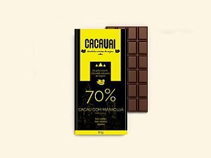 Barra de chocolate 70% cacau com maracujá 80g