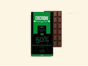 Barra de chocolate 50% com avelã 80g
