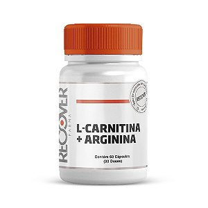 L-Carnitina 500 mg + Arginina 250 mg - 60 Cápsulas (30 Doses) - Massa Muscular