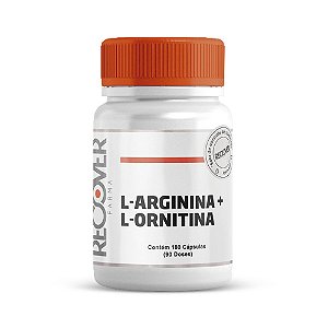 L-Arginina com L-Ornitina 750mg - 180 Cápsulas (90 Doses)