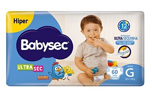 Fralda Infantil Babysec Ultra Sec Galinha Pintadinha Tamanho G com 60 unidades