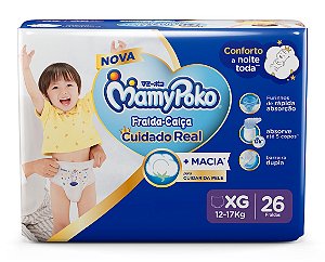 Fralda-Calça Mamypoko Cuidado Real tamanho XG com 26 unidades