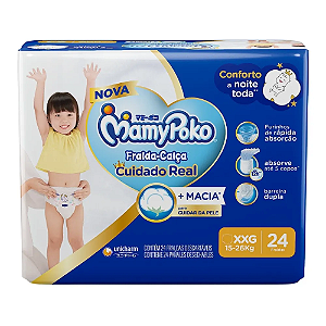 Fralda-Calça Mamypoko Cuidado Real tamanho XXG com 24 unidades