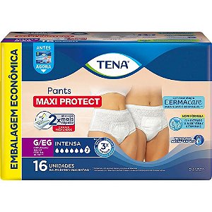 Roupa Íntima Tena Pants Maxi Protect tamanho G/EG com 16 unidades