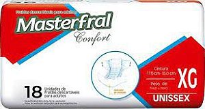 Fralda Geriátrica Unissex Masterfral Confort tamanho XG com 18 unidades