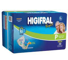 Fralda Geriátrica Higifral Confort tamanho P com 30 unidades