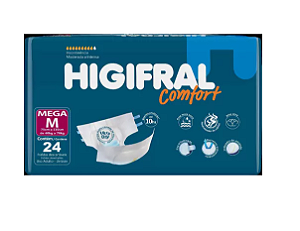 Fralda Geriátrica Higifral Confort tamanho M com 24 unidades