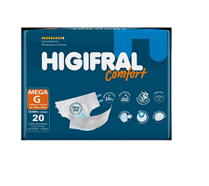 Fralda Geriátrica Higifral Confort tamanho G com 20 unidades