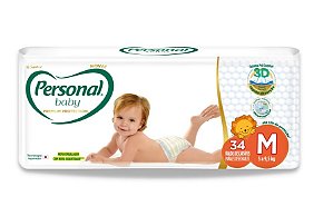 Fralda Infantil Personal Baby Premium Protection tamanho M com 34 unidades