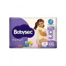 Fralda Infantil Babysec Premium tamanho XXG com 24 unidades