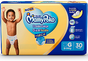 Fralda-Calça Mamypoko Dia&Noite tamanho G com 30 unidades