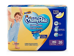Fralda-Calça Mamypoko Dia&Noite tamanho XG com 26 unidades