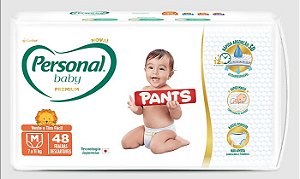 Fralda Roupinha Personal Baby Premium Pants tamanho M com 48 unidades