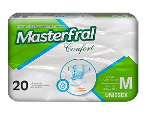 Fralda Geriátrica Unissex Masterfral Confort tamanho M com 20 unidades