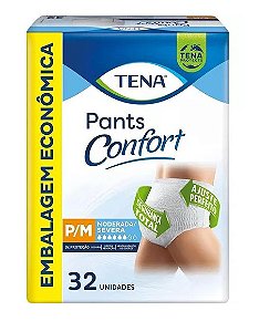 Roupa Íntima Tena Pants Confort tamanho P/M com 32 unidades