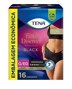 Roupa Íntima Tena Pants Discreet Black tamanho G/EG com 16 unidades