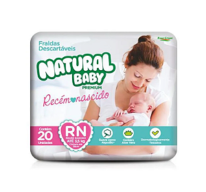 Fralda Infantil Natural Baby Premium Recém nascido com 20 unidades