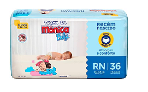 Fralda Infantil Turma da Mônica Baby Recém Nascido com 36 unidades