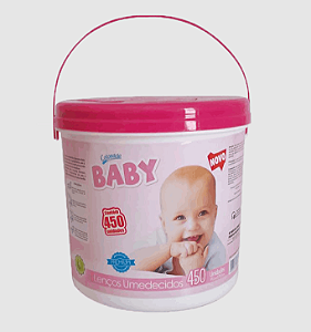 Lenço Umedecido Cotondela Baby Balde Rosa (450unid.) – 405