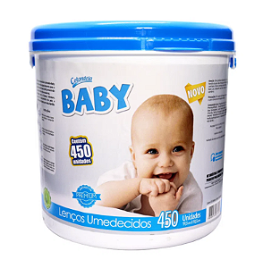 Lenço Umedecido Cotondela Baby Balde Azul (450unid.) - 404