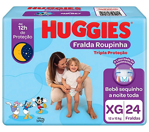 Fralda Roupinha Huggies Tripla Proteção tamanho XG com 24 unidades