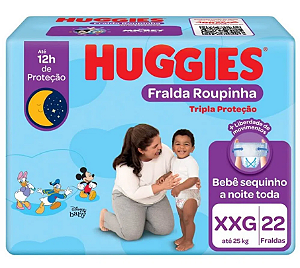 Fralda Roupinha Huggies Tripla Proteção tamanho XXG com 22 unidades