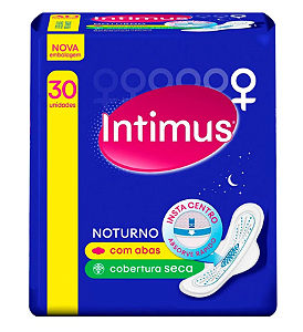 Absorvente Intimus Noturna Seca com Abas contém 30 unidades