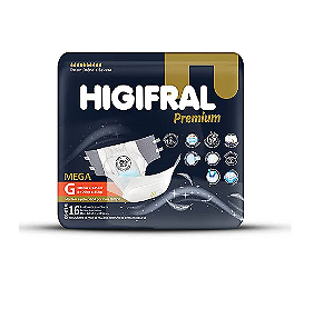 Fralda Geriátrica Higifral Premium tamanho G com 16 unidades