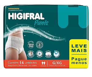 Roupa Íntima Higifral Pants tamanho G/XG com 14 unidades