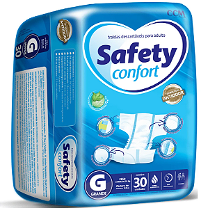 Fralda Geriátrica Safety Confort tamanho G com 30 unidades