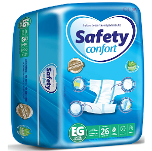 Fralda Geriátrica Safety Confort tamanho EG com 26 unidades