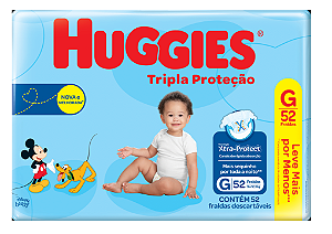 Fralda Infantil Huggies Tripla Proteção tamanho G com 52 unidades