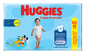 Fralda Infantil Huggies Tripla Proteção tamanho XG com 48 unidades