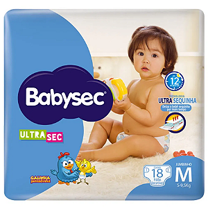 Fralda Infantil Babysec Ultrasec Jumbinho tamanho M com 18 unidades