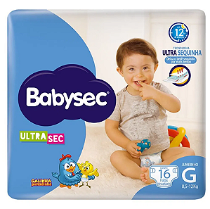 Fralda Infantil Babysec Ultrasec Jumbinho tamanho G com 16 unidades
