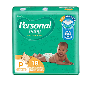Fralda Infantil Personal Protect & Sec Jumbinho tamanho P com 18 unidades