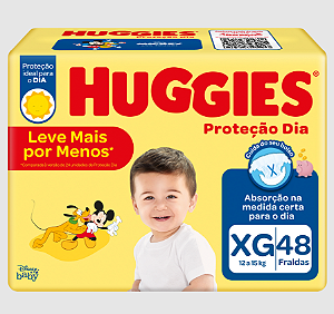 Fralda Infantil Huggies Proteção Dia tamanho XG com 48 unidades