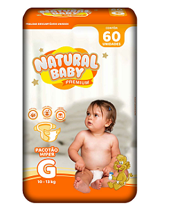 Fralda Infantil Natural Baby Premium tamanho G com 60 unidades