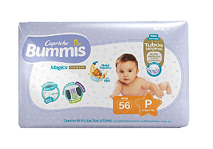 Fralda Infantil Bummis Magics Premium tamanho P com 56 unidades