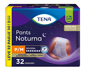 Roupa Íntima Tena Pants Noturna tamanho P/M com 32 unidades