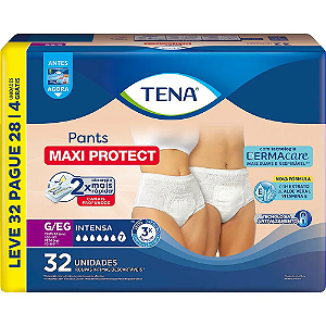 Roupa Íntima Tena Pants Maxi Protect tamanho G/XG com 32 unidades