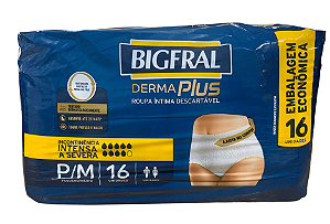 Roupa Intima Bigfral Derma Plus tamanho P/M com 16 unidades