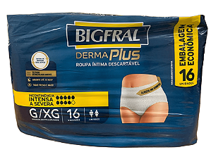 Roupa Intima Bigfral Derma Plus tamanho G/XG com 16 unidades