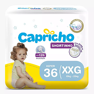 Fralda Capricho Shortinho tamanho XXG com 36 unidades